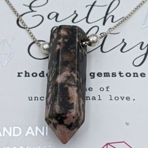 Alex and Ani Sterling Silver Rhodonite Necklace